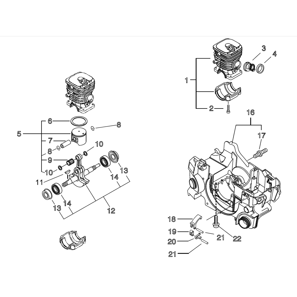 Piston Cylindre / Carter moteur