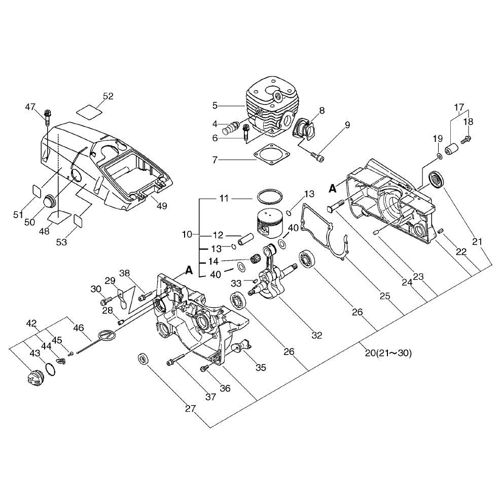 Piston Cylindre / Carter moteur