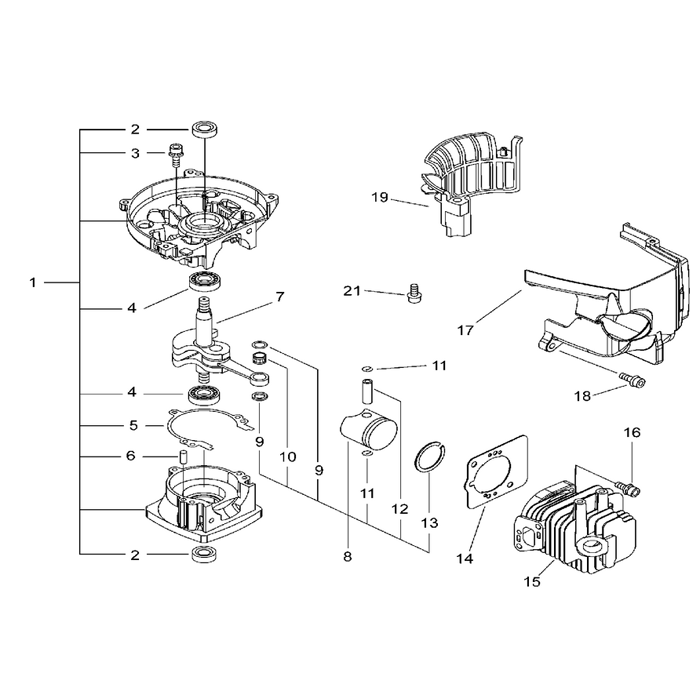 Piston Cylindre / Carter moteur