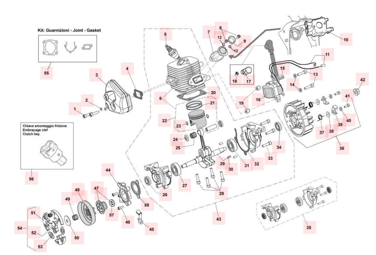 Moteur (cylindre, piston carburateur) MCV3900-35