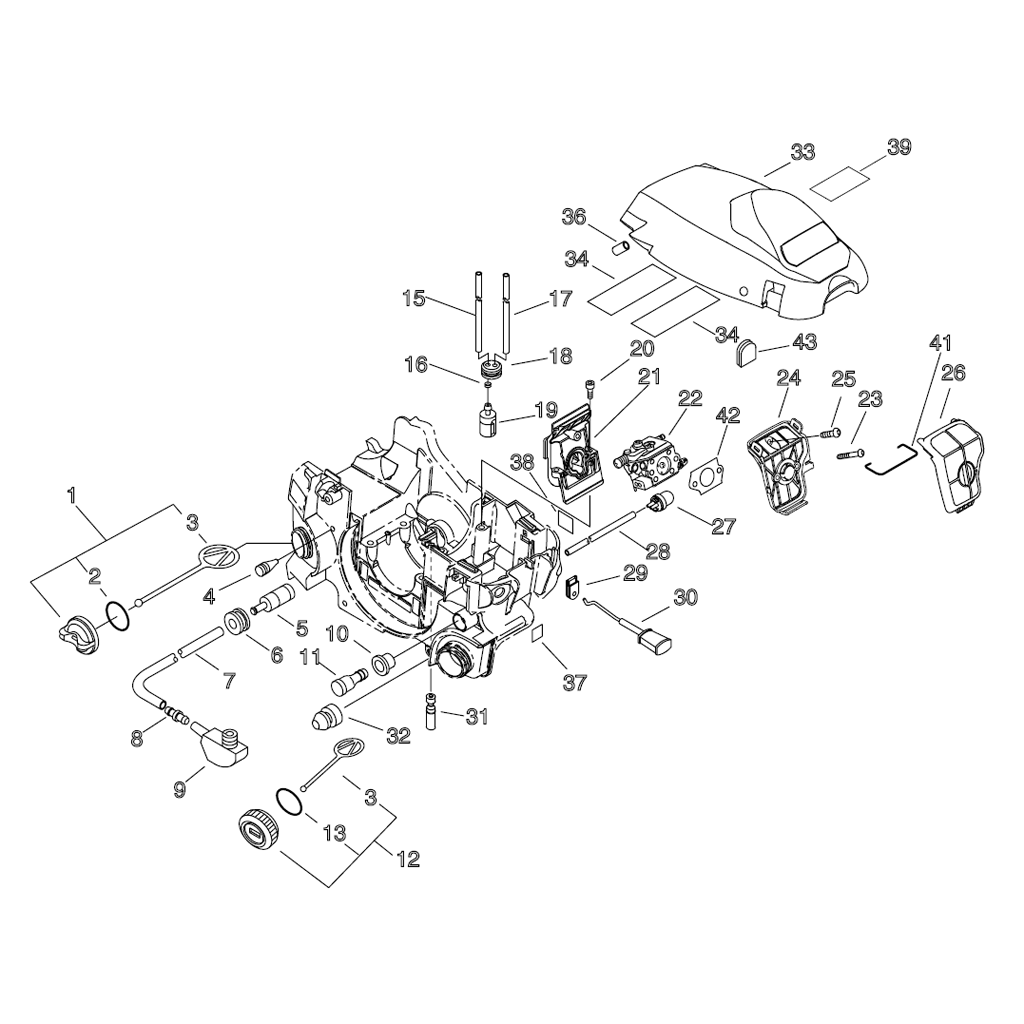 Carter moteur / Filtre à air / Carburateur