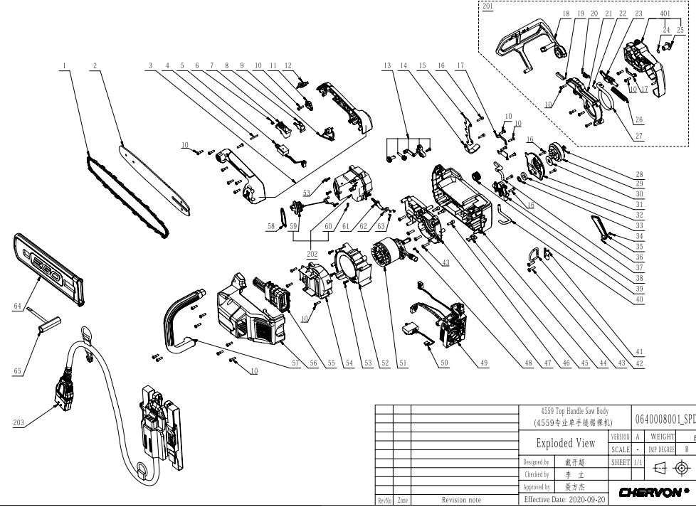 Moteur / Guide / Carter / Frein de chaine