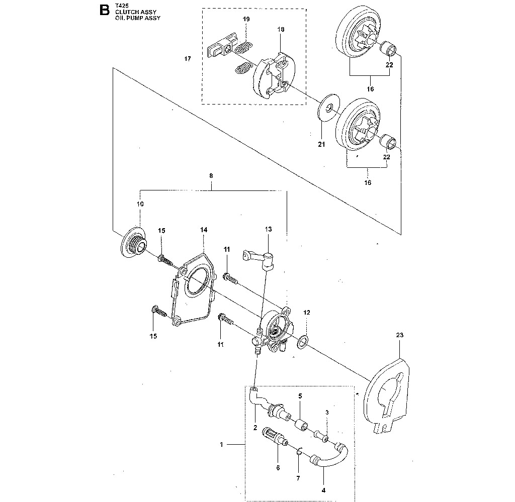 Embrayage, pompe à huile