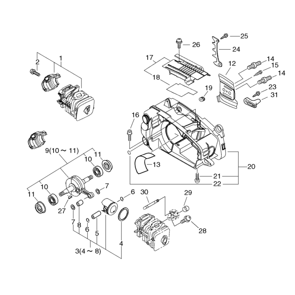 Piston Cylindre / Carter moteur