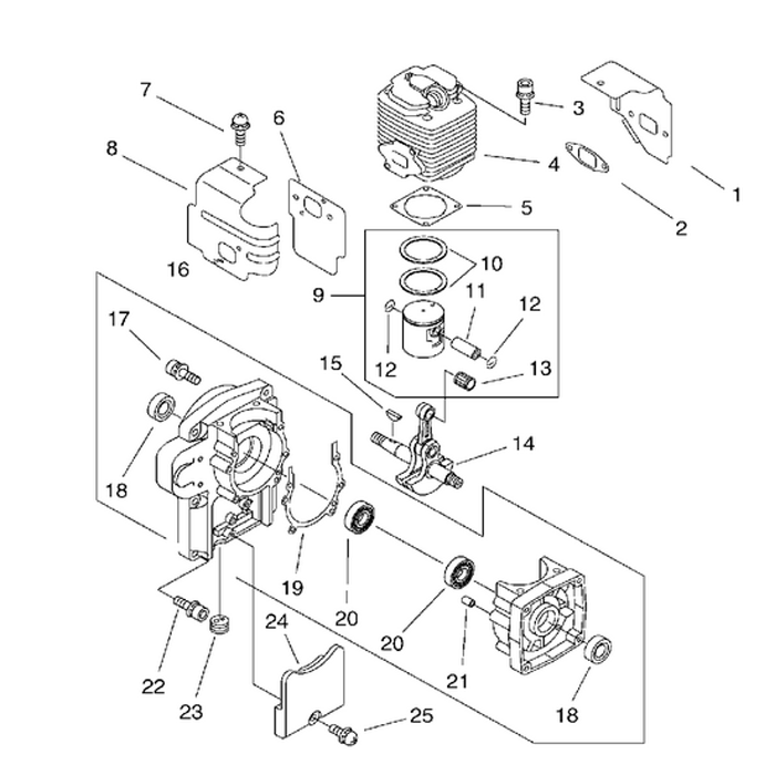 Piston Cylindre / Carter moteur