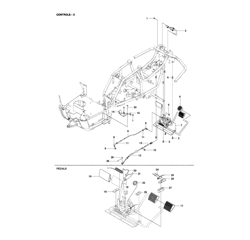 Pédales Chassis arrière