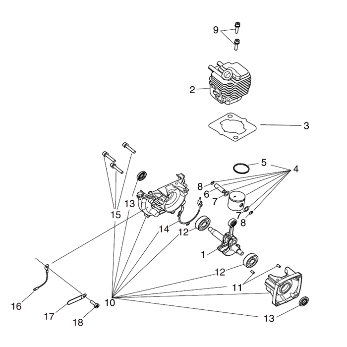 Piston Cylindre / Carter moteur