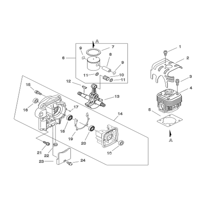 Piston Cylindre / Carter moteur