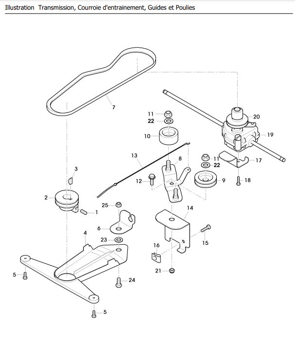 Transmission / Courroie / Guide / Poulie