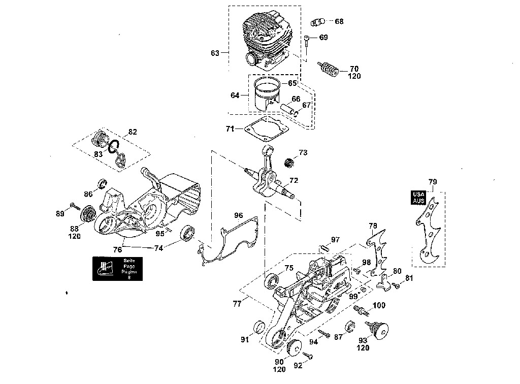 Cylindre Carter moteur