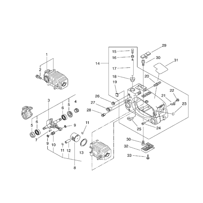 Piston Cylindre / Carter moteur