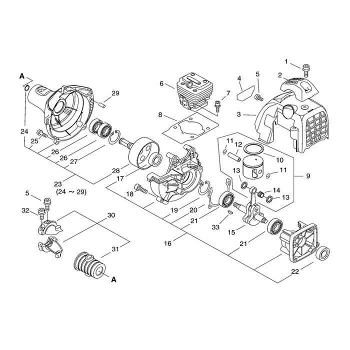 Piston Cylindre / Carter moteur