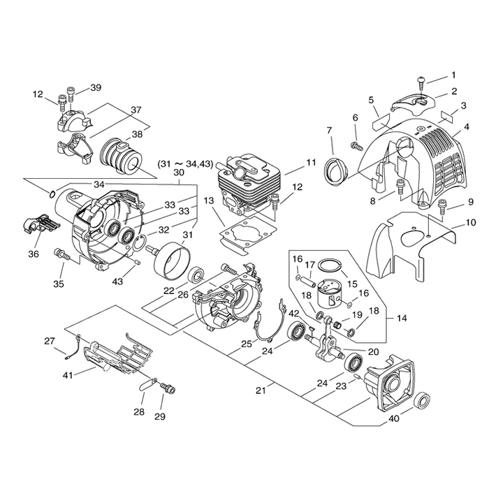 Piston Cylindre / Carter moteur