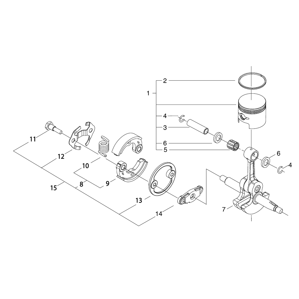 Piston, Villebrequin, Embrayage