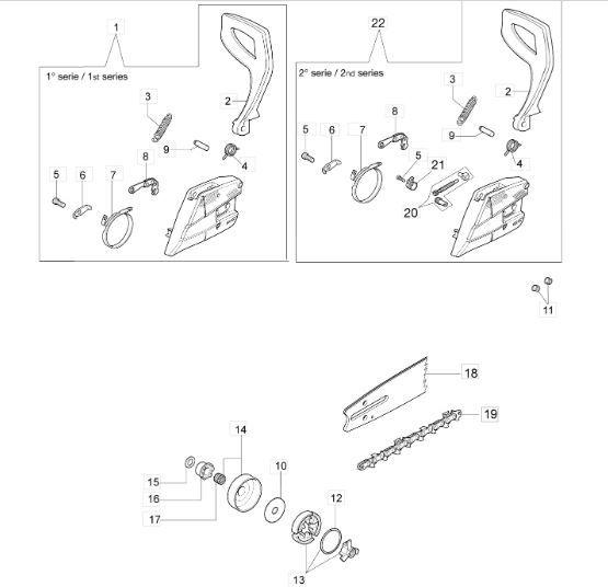 Tambour + pignon 3/8 + roulement