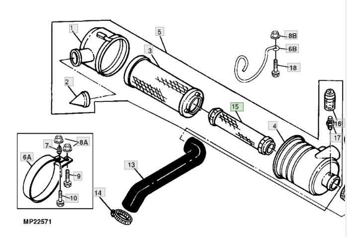 Filtre à air John deere M123378