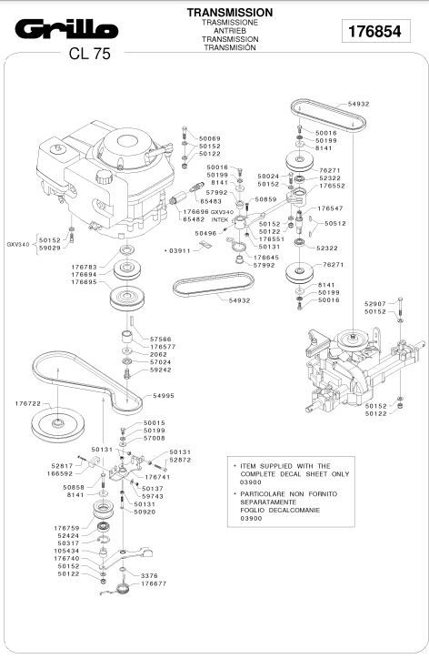 Courroie transmission lame Grillo CL75