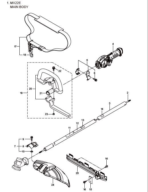 Manette de gaz complète MX22E